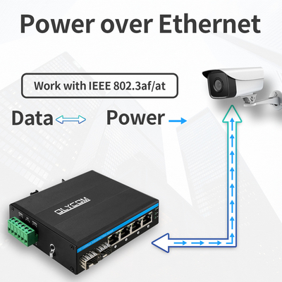 6 poort Industrial Poe Switch Onbeheerd 10/100M 2 Fiber 4 Ethernet ports Switch