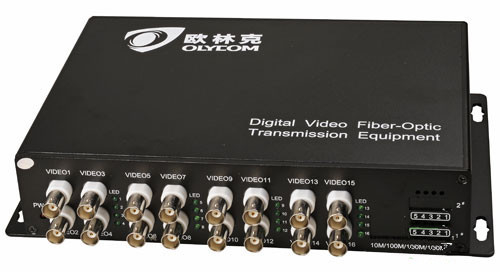 Optische videozender en -ontvanger BNC-omzetter WDM-analoge 16ch voor digitale CCTV-camera