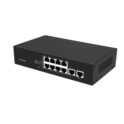 8 poorten Fast Ethernet CCTV POE Switch met 2 Gigabit Copper Uplink PoE Af/At 120W Budget