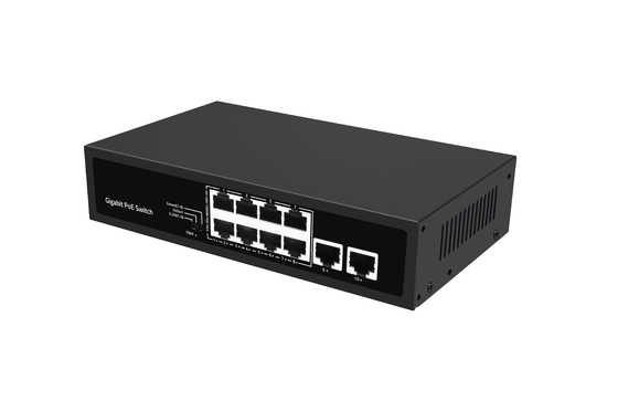 Network Unmanaged 10 Ports Gigabit Desktop POE Switch Met 8 Poort Poe DC52V Invoer Ondersteuning Af/at