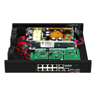 8 poorten UPoE Rack Managed Switch 900W Budget 220V Input 2.5G Fiber Gigabit Ethernet