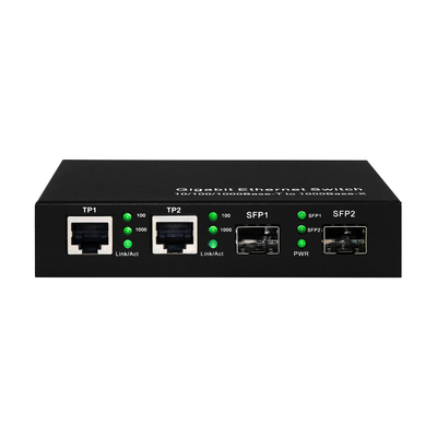 Kwaliteit  4 Port Gigabit Commercial Ethernet Switch SFP Fiber Optic Unmanaged DC5V fabriek