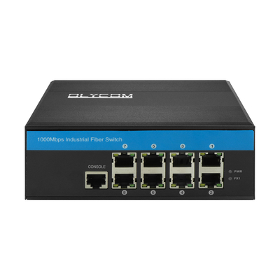 Gigabit 8-poorts industriële slimme beheerde Ethernet-switch SNMP CLI beheerd DC12V