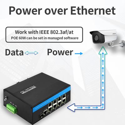 8-poorts industriële beheerde PoE-switch 2.5G SFP-uplink Gigabit-netwerk Robuuste behuizing CE