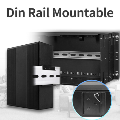 4 SFP-Schakelaar DIN van Ethernet van Vezelhavens de Industriële Op rails gemonteerd voor Openlucht