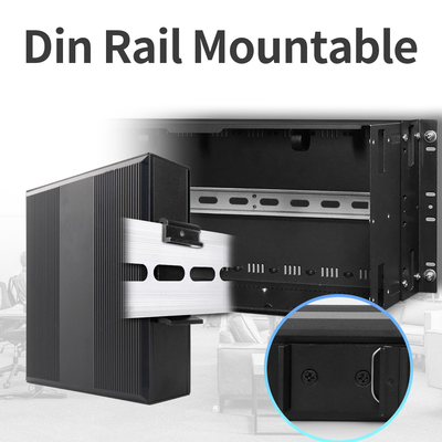DC48V POE Industrial Media Converter 100/1000m Auto-sensing 2 Poort PSE 15.4W 30W