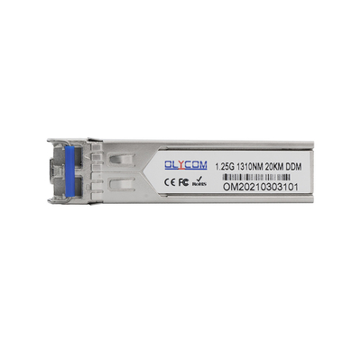 1.25G SFP Transceiver 20KM Single Mode 1000Base-LX 1310nm Dual LC Connector Met DDM