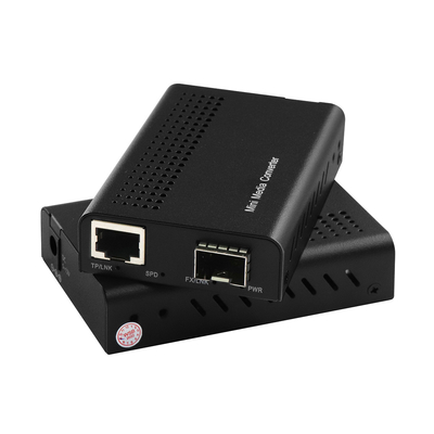 1G 10G Unmanaged Copper SFP+ Fiber Ethernet Media Converter DC12V met DIP