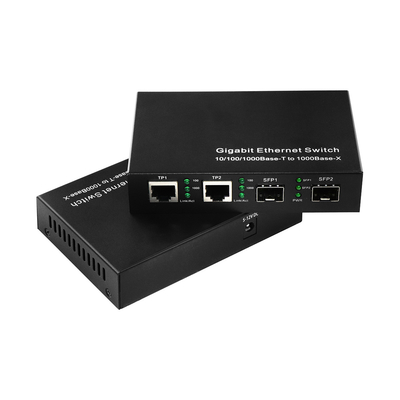 Commerciële Ethernet-glasvezelschakelaar 4-poorts SFP Unmanaged Gigabit
