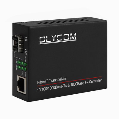 1G Unmanaged SFP Glasvezel Ethernet Converter Mini Maat Zwart DC5V