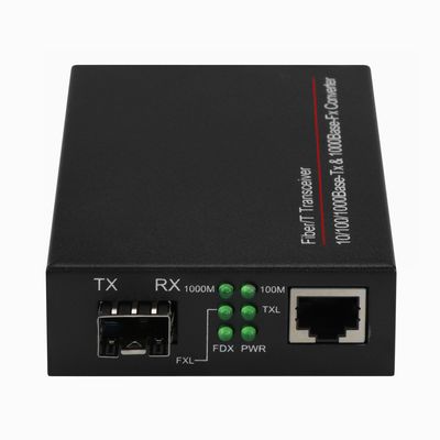 1G SFP Media Converter Gigabit Glasvezel Ethernet Niet-beheerd Mini Formaat Zwart DC5V CE