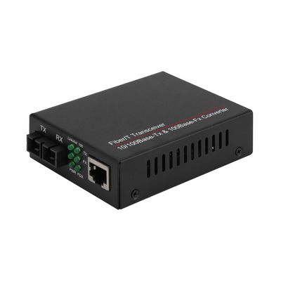 Gigabit-vezeloptische mediaconverter 20 km Single Mode Duplex SC-connector Onbeheerd