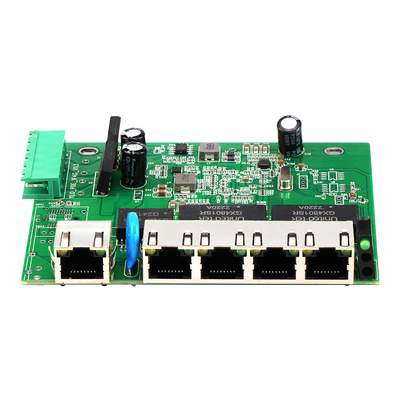 5 poort E-Mark Industrial Network Switch PCBA Gigabit gebaseerd onbeheerd 12V 24V