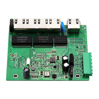 5 poort E-Mark Industrial Network Switch PCBA Gigabit gebaseerd onbeheerd 12V 24V