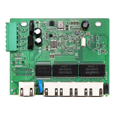 5 poort E-Mark Industrial Network Switch PCBA Gigabit gebaseerd onbeheerd 12V 24V