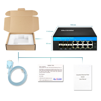 Industrial Managed Gigabit Ethernet Switch 1G/2.5G Optische SFP-slots ERPS Ring IP40