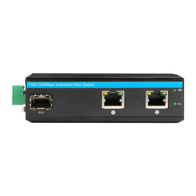 Industriële 3-poort Compact Gigabit Ethernet Switch Verhard 100 1000M Glasvezel DC24V