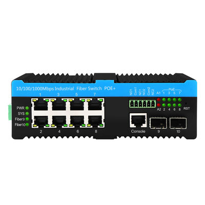 Gigabit 802.3bt PoE beheerde 8-poorts switch 2.5G glasvezelweb L2 beheerd ventilatorloos 720W
