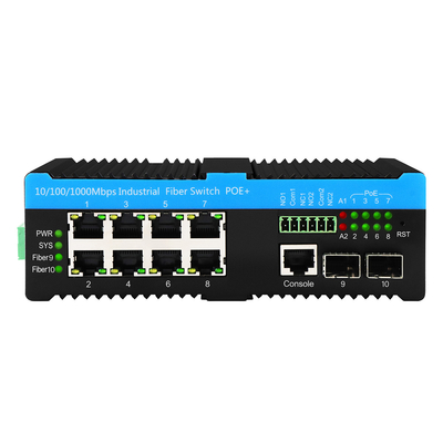 Gigabit 802.3bt PoE beheerde 8-poorts switch 2.5G glasvezelweb L2 beheerd ventilatorloos 720W