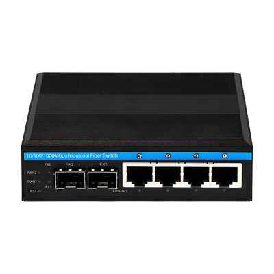 6 poorten Gigabit Managed Hardened Network Switch Compact Size Dual Power DC12V
