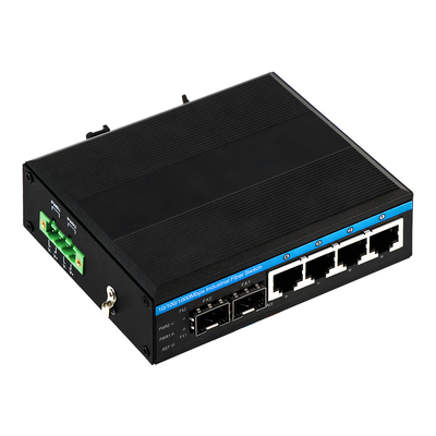 6 poorten Gigabit Managed Hardened Network Switch Compact Size Dual Power DC12V