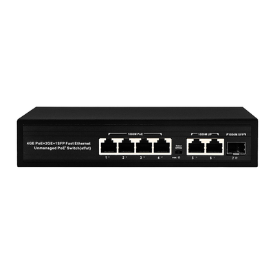 Gigabit 4 Port POE Network Switch niet beheerd met 2 SFP/RJ45 100/1000M Uplink