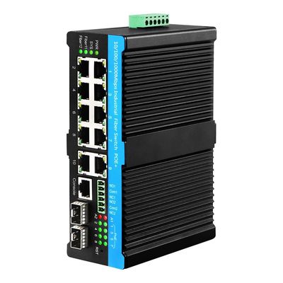 90w beheerd DC48v Industrial Poe Switch Gigabit Fiber switch Din Rail voor buiten