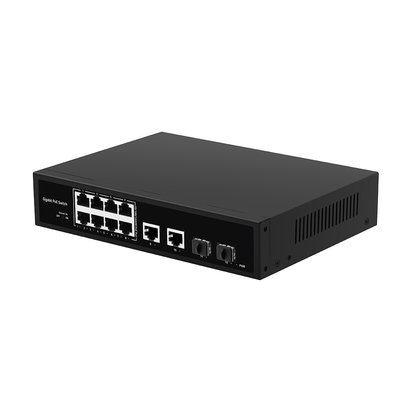 8 poorten POE Gigabit Fiber Switch POE Watchdog met 4 SFP/RJ45 uplinkpoorten 120W