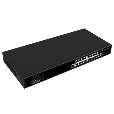16-poorts Gigabit Managed PoE Switch met 300W Vermogen 2 SFP/RJ45 Combo Uplink AC Ingang