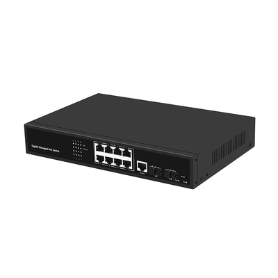 8 poort PoE Vlan beheerde Gigabit Fiber Switch Realtek chip 120W Budget AC-invoer