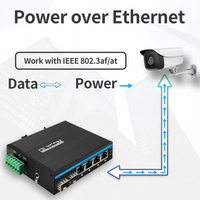 6 poort Industrial Poe Switch Onbeheerd 10/100M 2 Fiber 4 Ethernet ports Switch