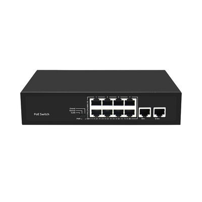8 poorten CCTV POE Switch Fast Ethernet met 2 Gigabit Copper Uplink PoE Af/At 120W Budget