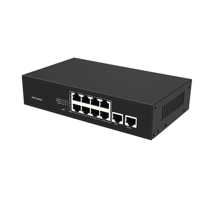 8 poorten CCTV POE Switch Fast Ethernet met 2 Gigabit Copper Uplink PoE Af/At 120W Budget