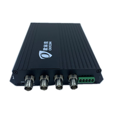 4 kanaals optische glasvezel videoconverter Single Mode Simplex 20 km FC met omgekeerde gegevens