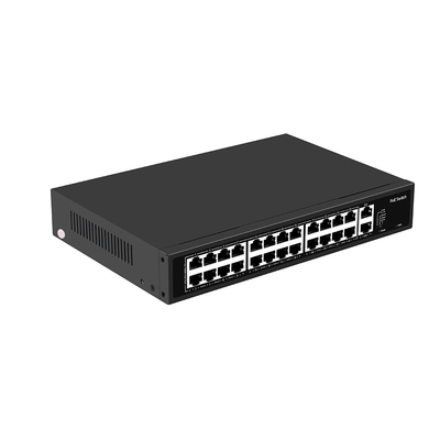 24 poorten CCTV Poe Switch Onbeheerd 100M Fast Ethernet Rack Type 300W Budget AC Input