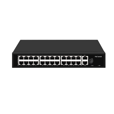 24 poorten CCTV Poe Switch Onbeheerd 100M Fast Ethernet Rack Type 300W Budget AC Input