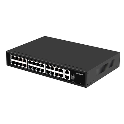 24 poorten CCTV Poe Switch Onbeheerd 100M Fast Ethernet Rack Type 300W Budget AC Input