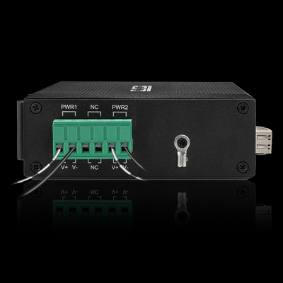 2 Port Industrial Network Switch Dual Power 100/1000M Fiber Switch Din Rail gemonteerd