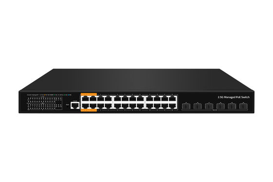 Fabriek OEM/odm L3 Managed Ethernet POE Switch met 24*10/100/2500mbps+6*10Gb SFP+