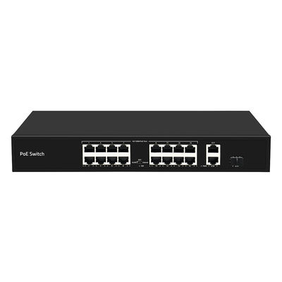 16 Port PoE Switch 250-meter PoE afstand 10/100M Ondersteuning VLAN-modus 300W Budget CE