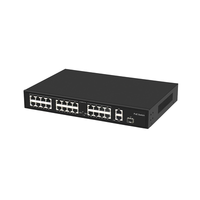 24 poort Ethernet-switch met glasvezel 10/100M 300W Budget 802.3at Voldoen