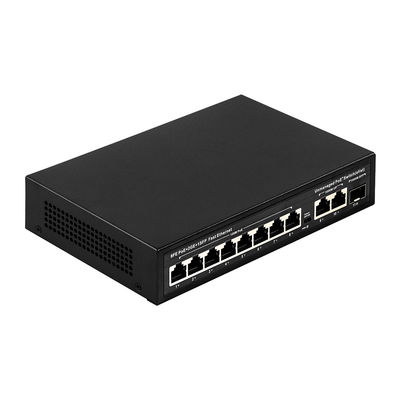 8 poort POE-switch met 120W vermogen en 250m transmissie voor CCTV - ongemanaged fiber optic POE-switch