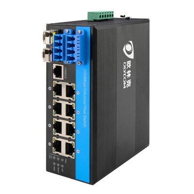 10 poort 2.5G SFP Bypass beheerde industriële POE-vezelschakelaar 8*10/100/1000mbps RJ45