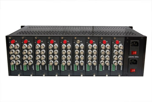 19" 3U 18slots Chassis Video Data Fiber Converter Rack Mount Chassis Dubbele voedingsbron