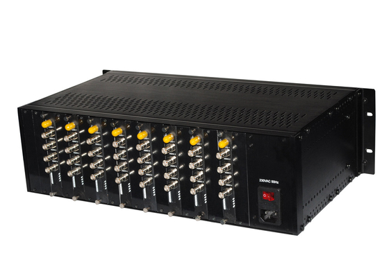 19" 3U 18slots Chassis Video Data Fiber Converter Rack Mount Chassis Dubbele voedingsbron