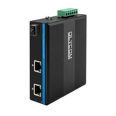 Mini Gigabit 2RJ45+SFP Poe Switch Optische buitenvezel media converter