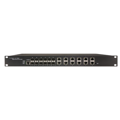 1U Rack 24 poorten gigabit L2 beheerd Industrieel netwerk POE-switch met 12 RJ45+12 SFP