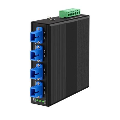 4 kanaal industriële optische bypass-switch met Din Rail DC24V-invoer en laag invoegverlies voor telecommunicatie