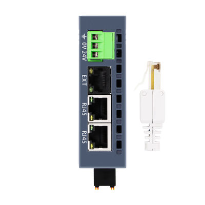 3 RJ45-poorten Modbus-TCP/IP PLC IO-module met 16DI+16DO en 24VDC voeding voor industriële besturing