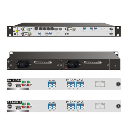 Erbium-gedopte vezelversterker EDFA-apparaat optisch signaalversterker 1U rack-mount chassis systeem